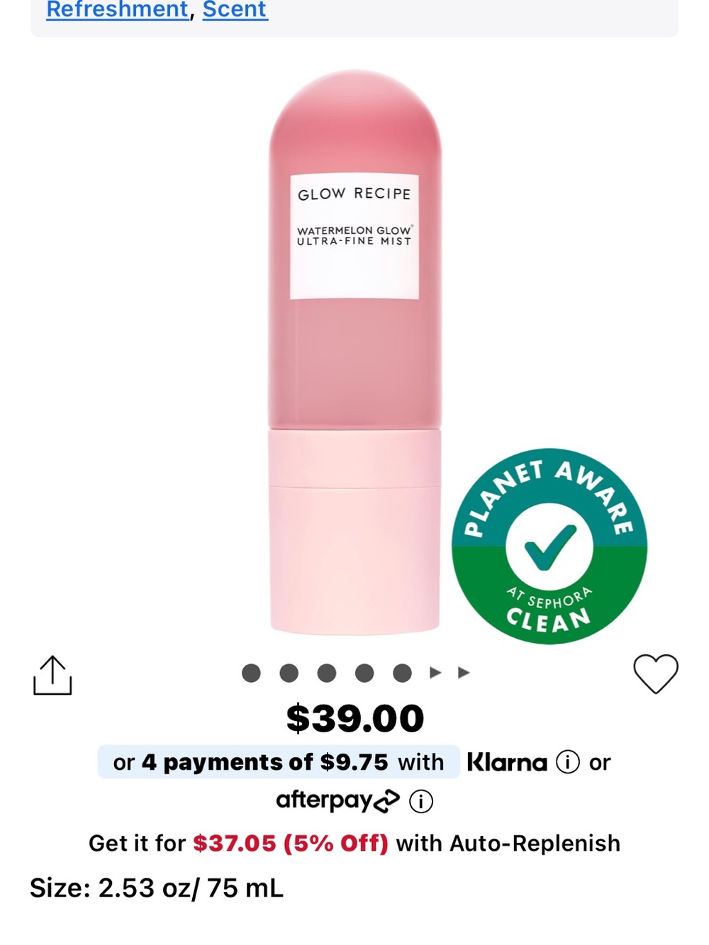 BNIB Glow Recipe Watermelon Glow Ultra-Fine Mist — Pink Bottle Facial Mist